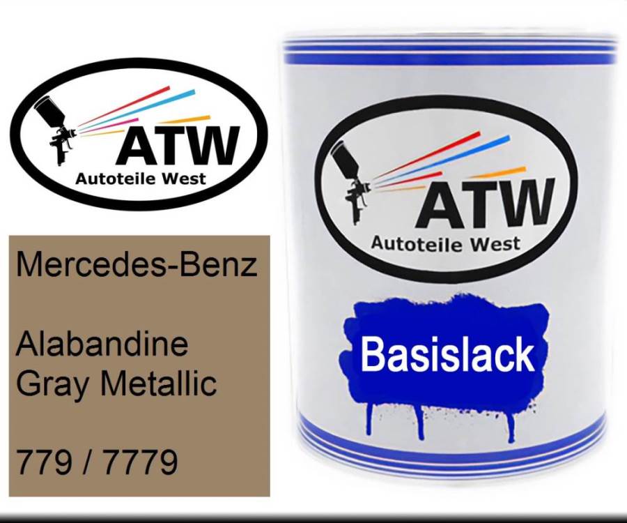 Mercedes-Benz, Alabandine Gray Metallic, 779 / 7779: 1L Lackdose, von ATW Autoteile West.